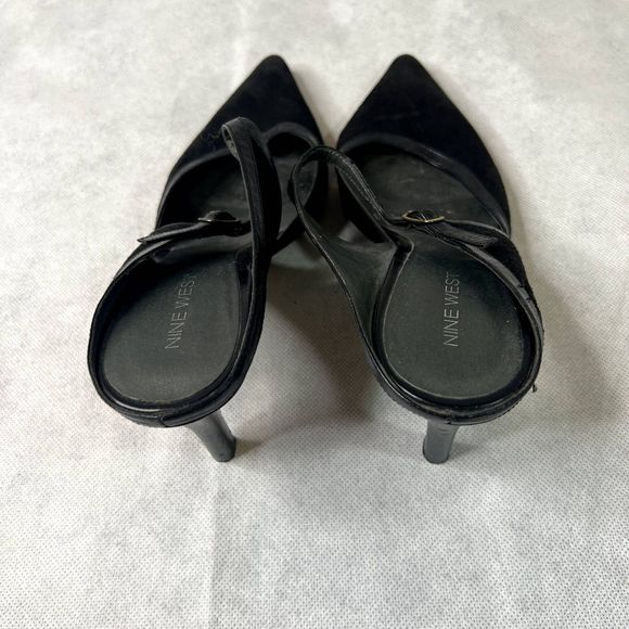 Nine West Strap Slip On Pumps Kitten Heel Black Size 9M - Picture 5 of 10